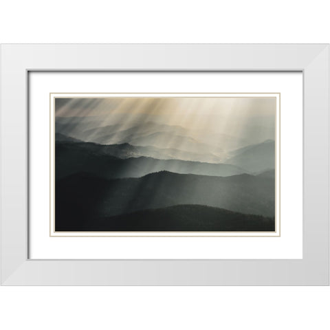Raining light White Modern Wood Framed Art Print with Double Matting by Miron, Stefan
