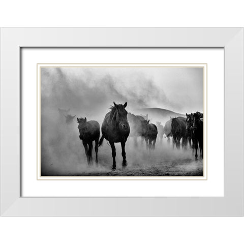 Untitled White Modern Wood Framed Art Print with Double Matting by Emre Erol, M.