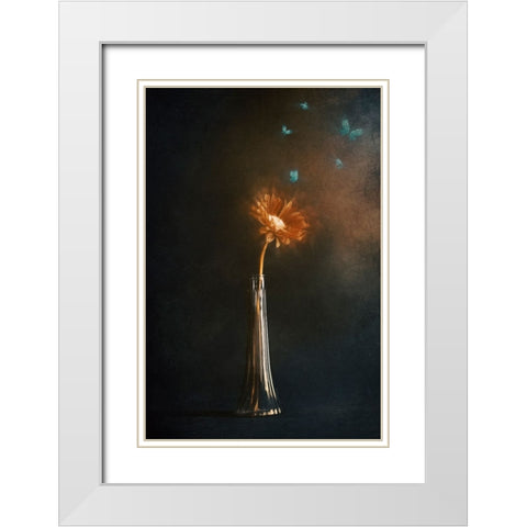 Peaceful Moments White Modern Wood Framed Art Print with Double Matting by Kiral, Cicek