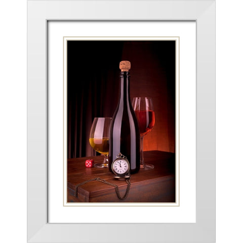 Still Life Art White Modern Wood Framed Art Print with Double Matting by Dhuper, Sumit