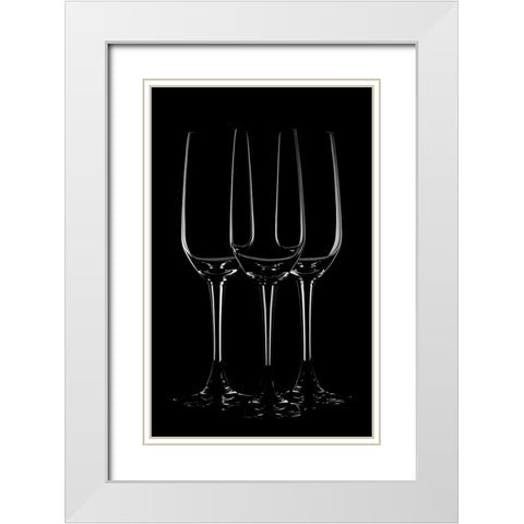 Reflection Art White Modern Wood Framed Art Print with Double Matting by Dhuper, Sumit