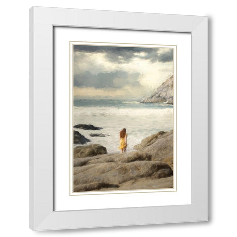An ode to the Sunday walk White Modern Wood Framed Art Print with Double Matting by Yuan, Kiki
