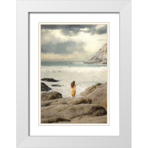 An ode to the Sunday walk White Modern Wood Framed Art Print with Double Matting by Yuan, Kiki