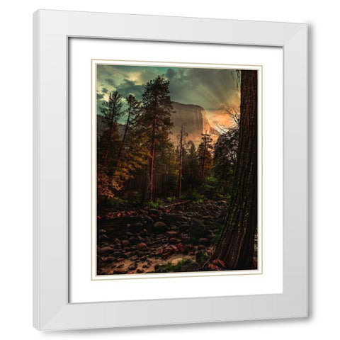 Yosemite 6 White Modern Wood Framed Art Print with Double Matting by Moshavash, Pirouz