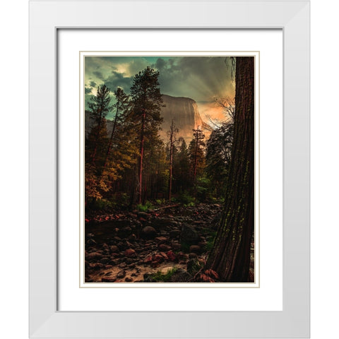 Yosemite 6 White Modern Wood Framed Art Print with Double Matting by Moshavash, Pirouz