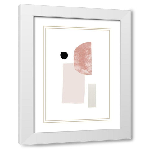 Abstract Composition No 1 White Modern Wood Framed Art Print with Double Matting by Sawall, Anastasia