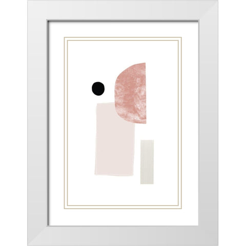 Abstract Composition No 1 White Modern Wood Framed Art Print with Double Matting by Sawall, Anastasia