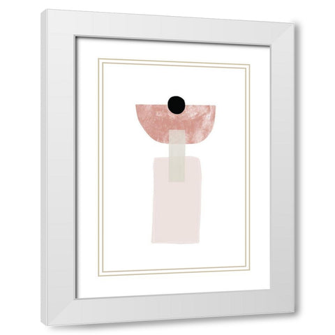 Abstract Composition No 2 White Modern Wood Framed Art Print with Double Matting by Sawall, Anastasia