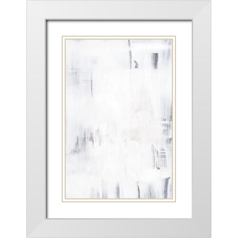 Acrylic Texture White Modern Wood Framed Art Print with Double Matting by Sawall, Anastasia