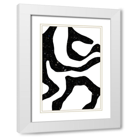 Black Gems White Modern Wood Framed Art Print with Double Matting by Sawall, Anastasia