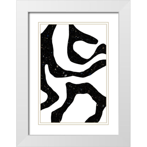 Black Gems White Modern Wood Framed Art Print with Double Matting by Sawall, Anastasia