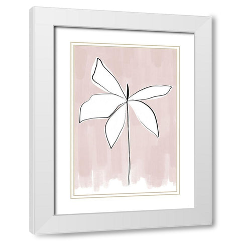 Bordered Flower White Modern Wood Framed Art Print with Double Matting by Sawall, Anastasia