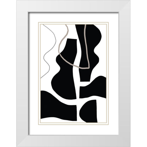 Contour White Modern Wood Framed Art Print with Double Matting by Sawall, Anastasia