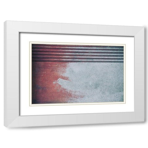 Paint on Concrete White Modern Wood Framed Art Print with Double Matting by Mossholder, Tim