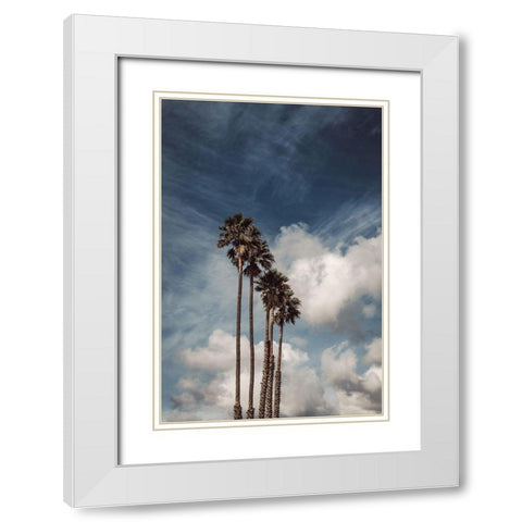 Palms and Clouds White Modern Wood Framed Art Print with Double Matting by Mossholder, Tim