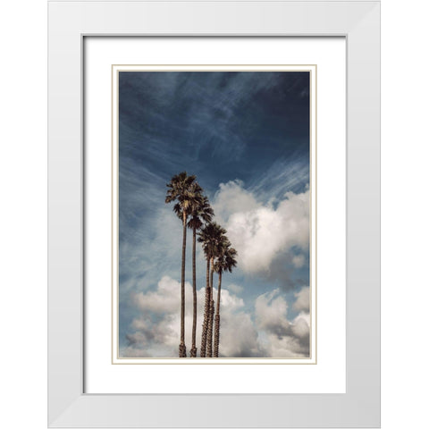 Palms and Clouds White Modern Wood Framed Art Print with Double Matting by Mossholder, Tim