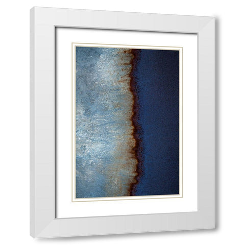 Rusty Metal White Modern Wood Framed Art Print with Double Matting by Mossholder, Tim