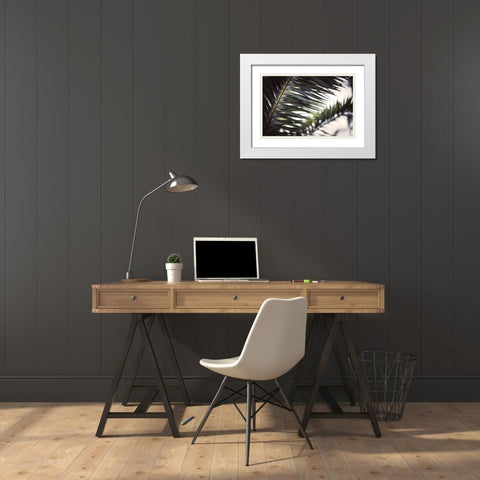 Palm Branches White Modern Wood Framed Art Print with Double Matting by Mossholder, Tim