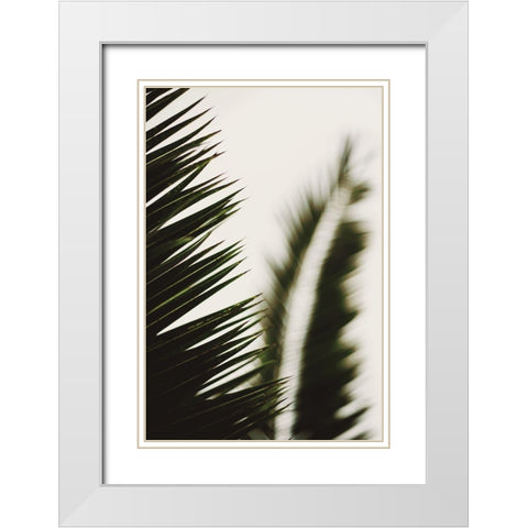 Palm Branches White Modern Wood Framed Art Print with Double Matting by Mossholder, Tim