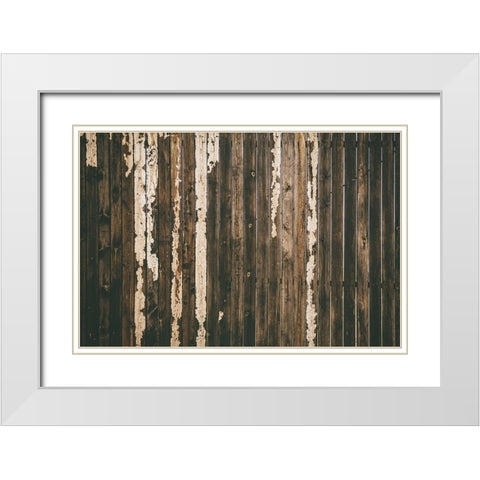 Wood Fence White Modern Wood Framed Art Print with Double Matting by Mossholder, Tim