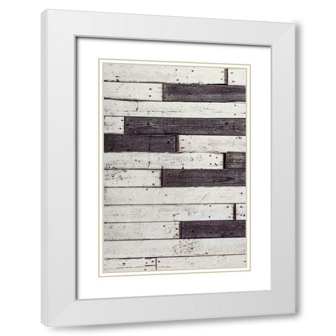 Wood Planks White Modern Wood Framed Art Print with Double Matting by Mossholder, Tim
