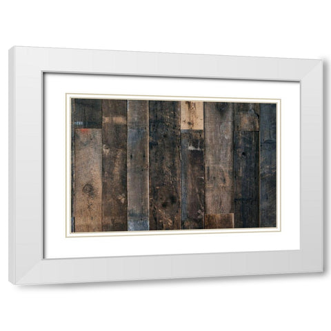 Wood Texture White Modern Wood Framed Art Print with Double Matting by Mossholder, Tim
