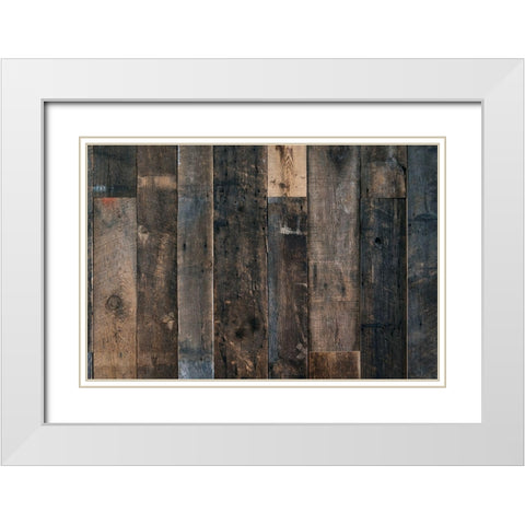 Wood Texture White Modern Wood Framed Art Print with Double Matting by Mossholder, Tim