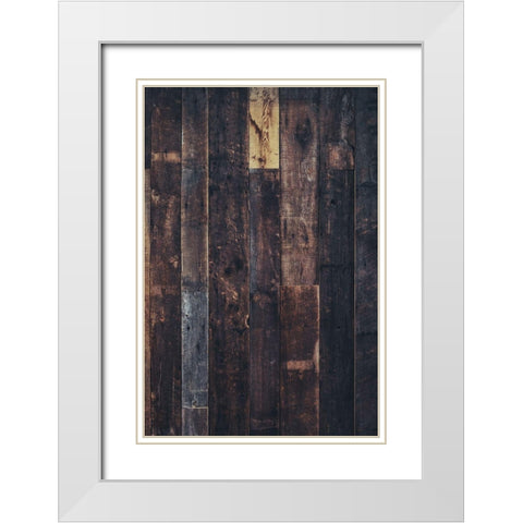 Wood Texture White Modern Wood Framed Art Print with Double Matting by Mossholder, Tim