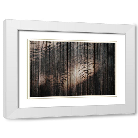 Fence with Shadows White Modern Wood Framed Art Print with Double Matting by Mossholder, Tim