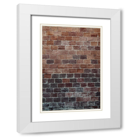 Brick Wall White Modern Wood Framed Art Print with Double Matting by Mossholder, Tim