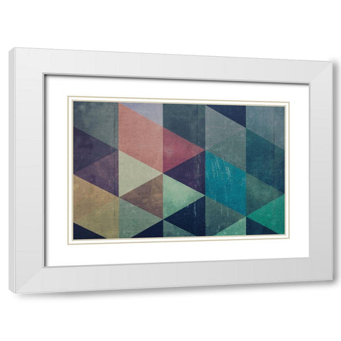 Triangle Textures White Modern Wood Framed Art Print with Double Matting by Mossholder, Tim
