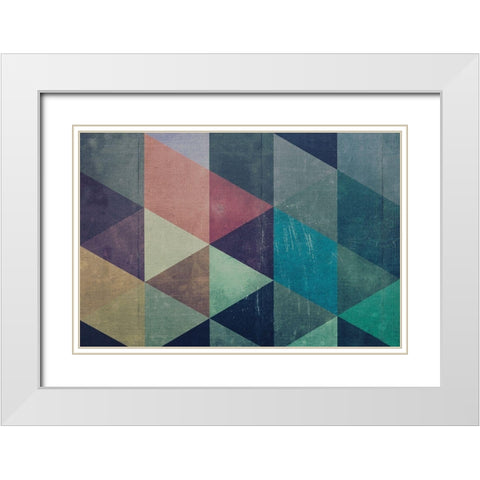 Triangle Textures White Modern Wood Framed Art Print with Double Matting by Mossholder, Tim