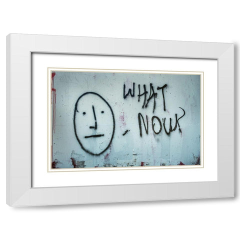 What Now? White Modern Wood Framed Art Print with Double Matting by Mossholder, Tim