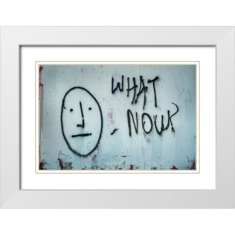 What Now? White Modern Wood Framed Art Print with Double Matting by Mossholder, Tim