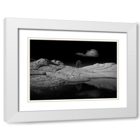 White Pocket White Modern Wood Framed Art Print with Double Matting by Dou, Shenshen