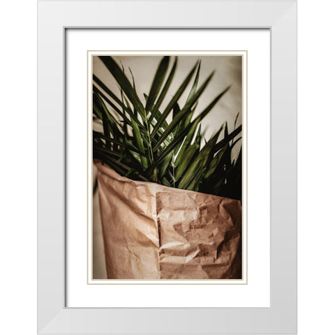 Palms a Craft Paper White Modern Wood Framed Art Print with Double Matting by Mossholder, Tim