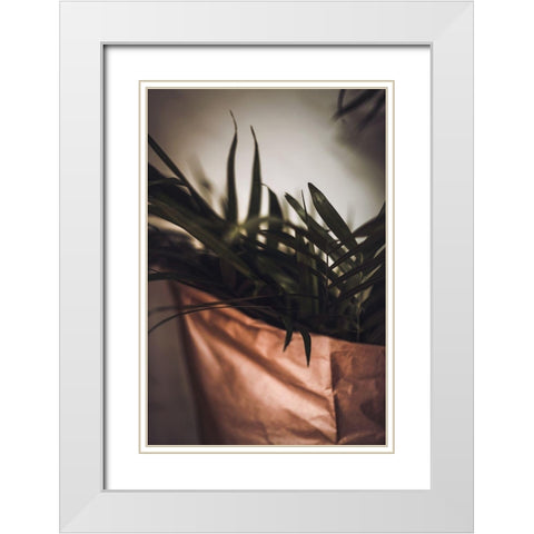 Palms a Craft Paper White Modern Wood Framed Art Print with Double Matting by Mossholder, Tim