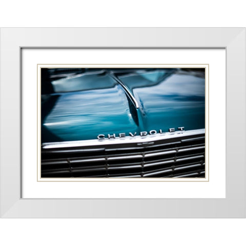 Chevy White Modern Wood Framed Art Print with Double Matting by Mossholder, Tim