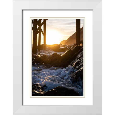 Coast at Sunset White Modern Wood Framed Art Print with Double Matting by Mossholder, Tim