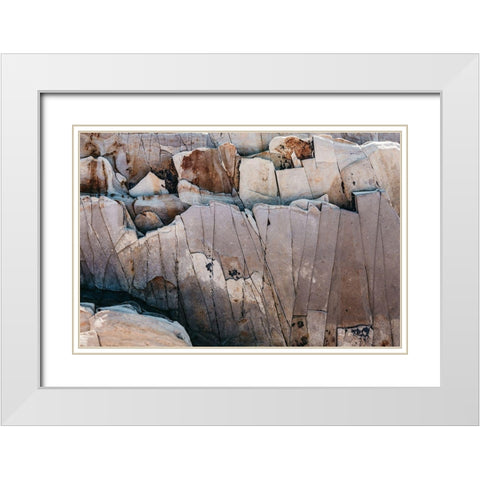 Rock Formations White Modern Wood Framed Art Print with Double Matting by Mossholder, Tim