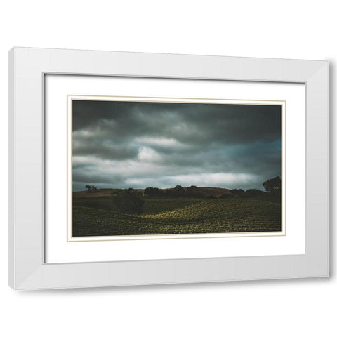 Hillside and Clouds White Modern Wood Framed Art Print with Double Matting by Mossholder, Tim