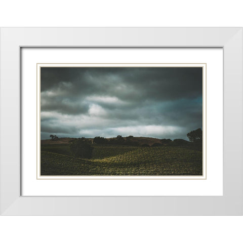 Hillside and Clouds White Modern Wood Framed Art Print with Double Matting by Mossholder, Tim