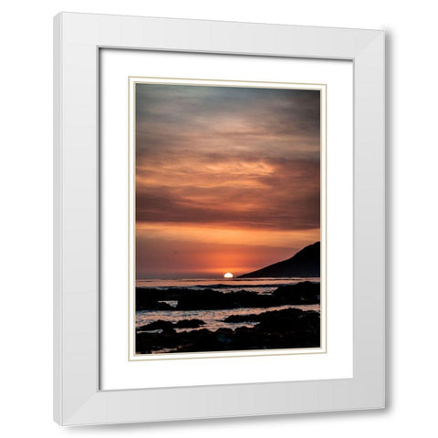 Orange Sunset White Modern Wood Framed Art Print with Double Matting by Mossholder, Tim