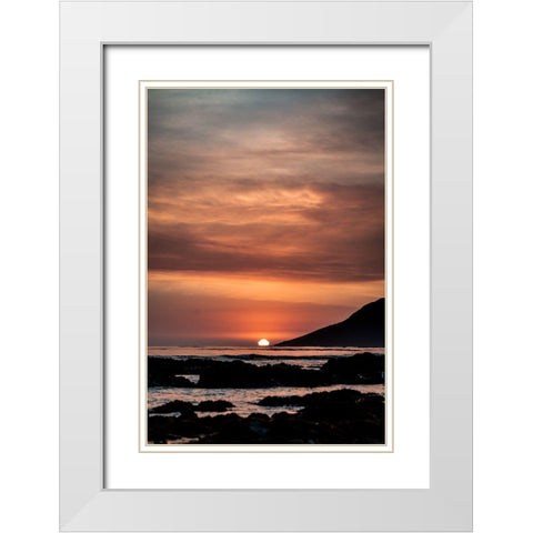 Orange Sunset White Modern Wood Framed Art Print with Double Matting by Mossholder, Tim
