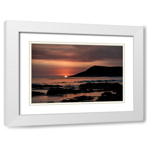 Orange Sunset White Modern Wood Framed Art Print with Double Matting by Mossholder, Tim