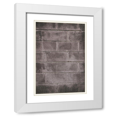 Concrete Block Wall White Modern Wood Framed Art Print with Double Matting by Mossholder, Tim
