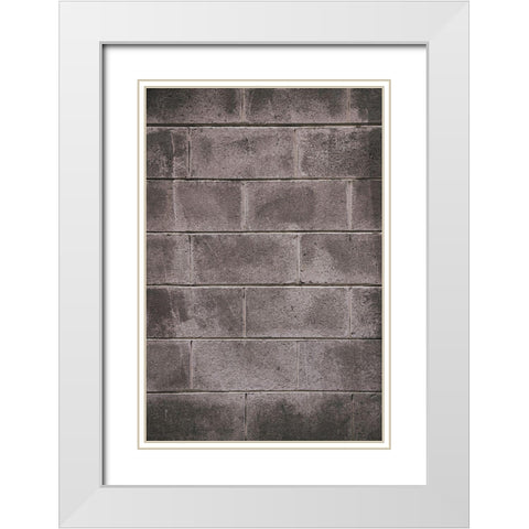 Concrete Block Wall White Modern Wood Framed Art Print with Double Matting by Mossholder, Tim