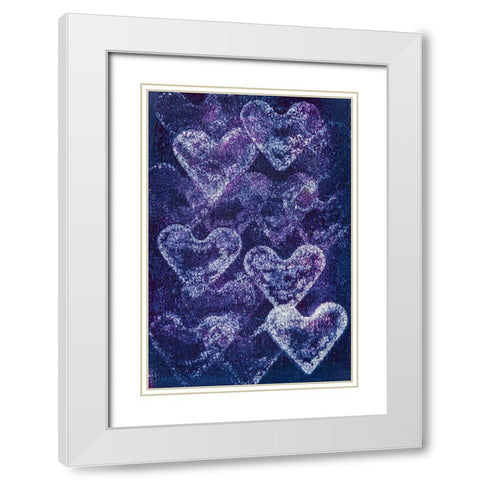 Painted Hearts White Modern Wood Framed Art Print with Double Matting by Mossholder, Tim