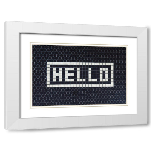 Hello White Modern Wood Framed Art Print with Double Matting by Mossholder, Tim