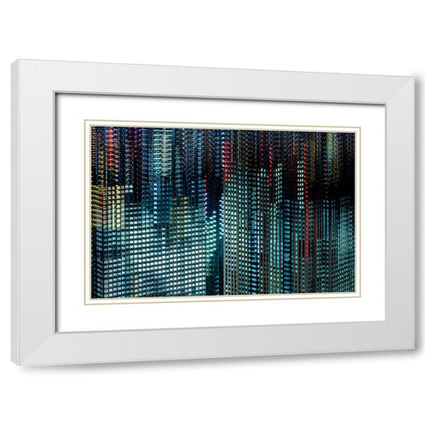 tokyo layers White Modern Wood Framed Art Print with Double Matting by Makoto, Sasaki